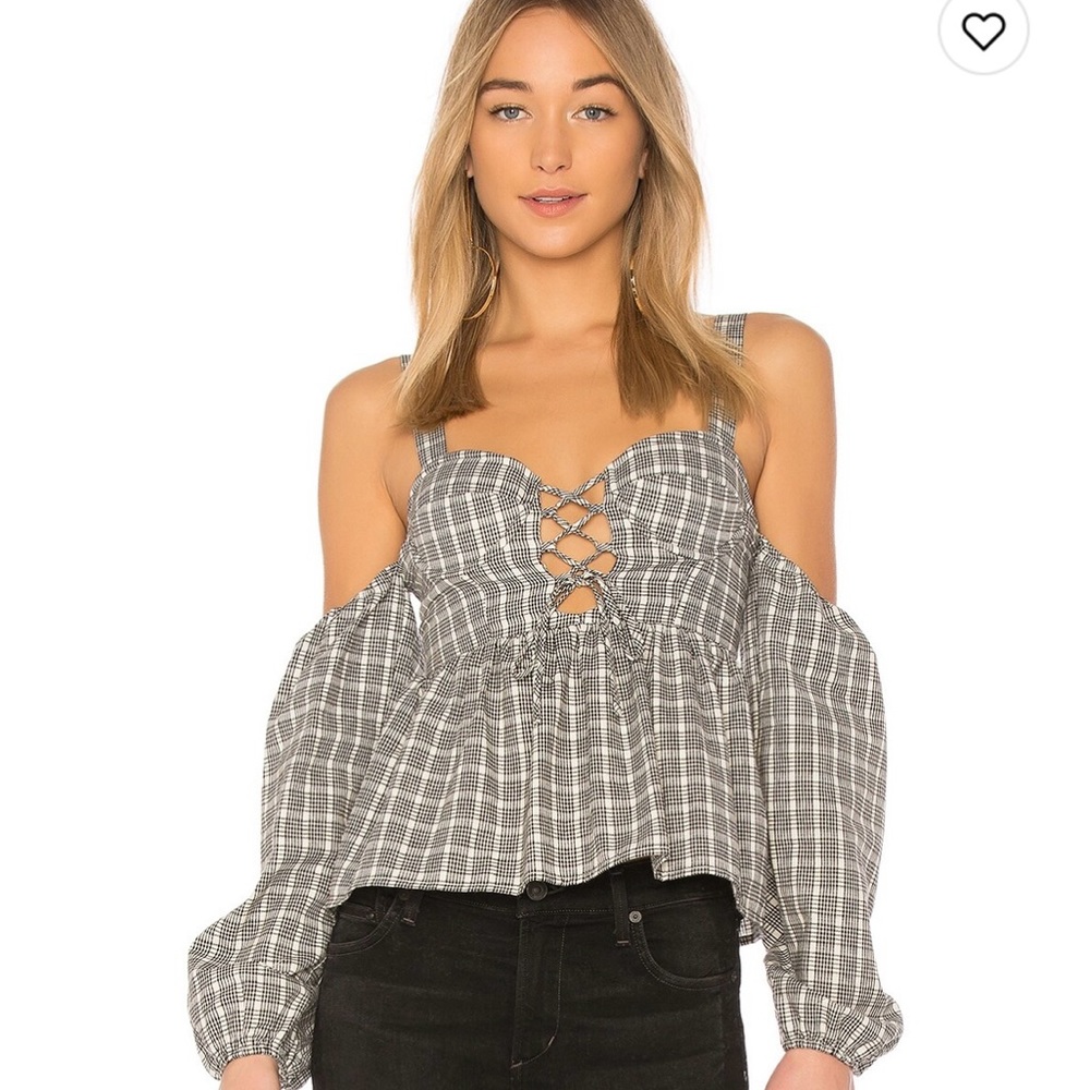 Tularosa Cold Shoulder Long Sleeve Bustier Top